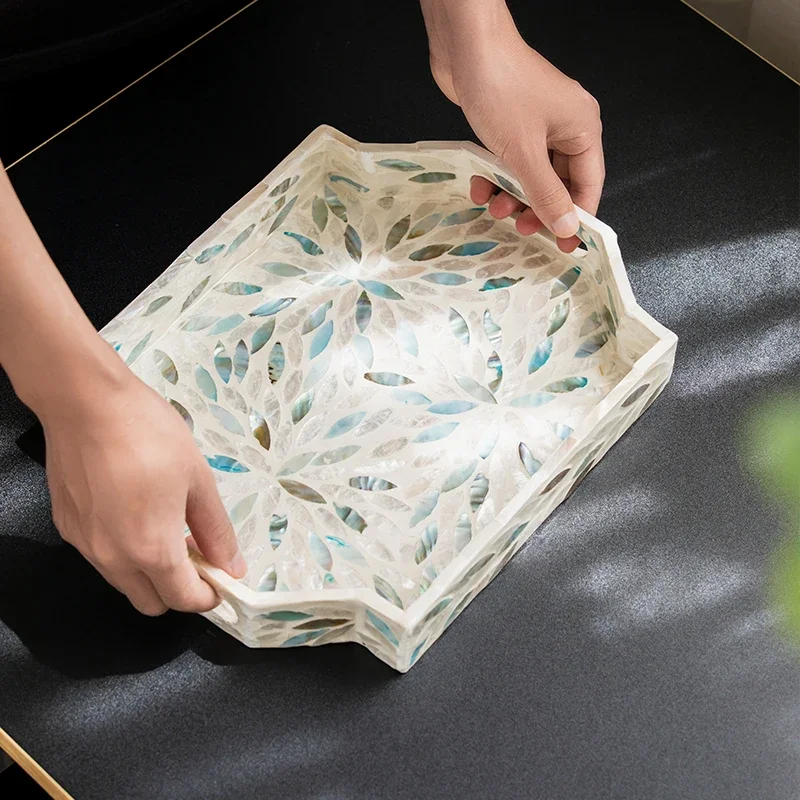 Hand splicing shell tray simple desktop jewelry storage tray living room coffee table decoration tea tray
Hand splicing shell tray simple desktop jewelry storage tray living room coffee table decoration tea tray