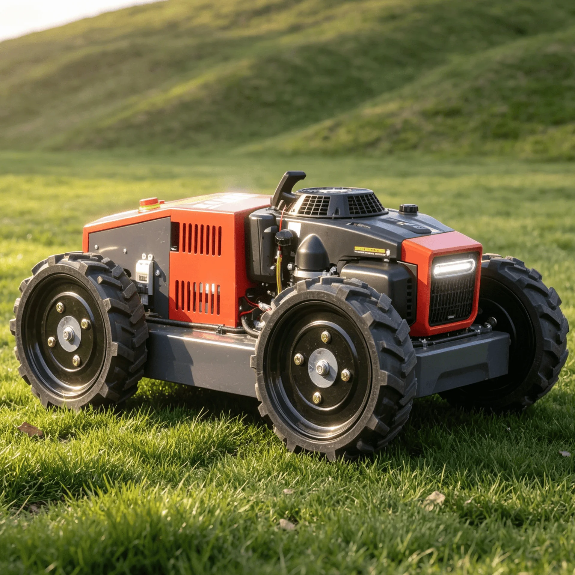 Customized CE approved petrol robot lawn mower remote all terrain for park greenbelt farm orchard slope professional landscaping
Customized CE approved petrol robot lawn mower remote all terrain for park greenbelt farm orchard slope professional landscaping