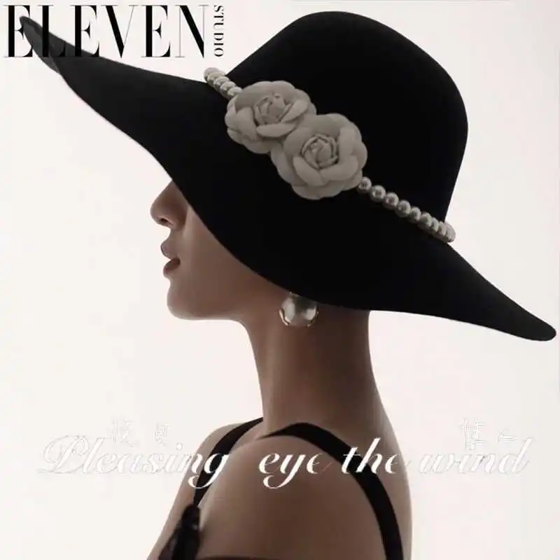 Black Pearl Flower Wedding Bride Hat French Wide Brim Vintage British Elegant Women Party Luxury Retro
Black Pearl Flower Wedding Bride Hat French Wide Brim Vintage British Elegant Women Party Luxury Retro