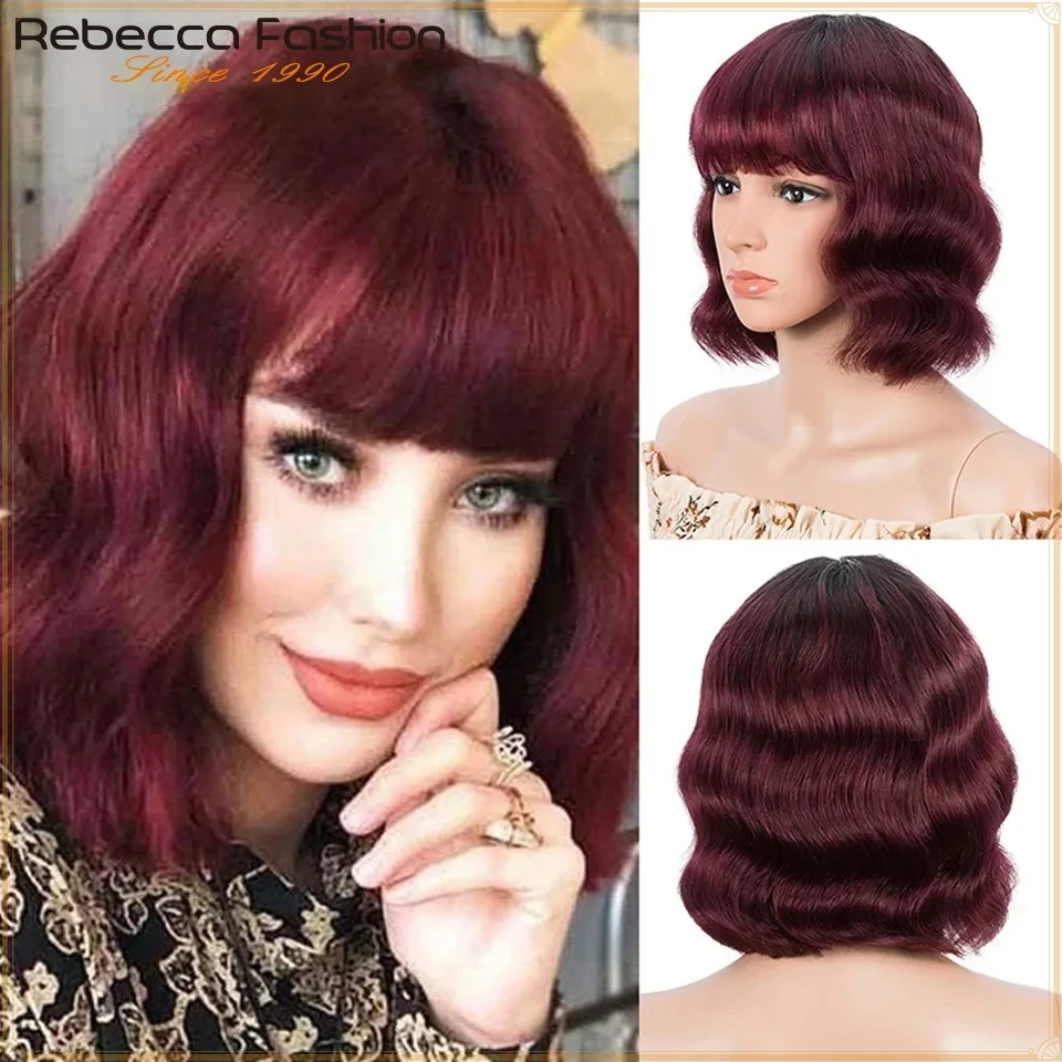 Burgendy 1B/99J Short Pixie Bob Human Hair Wigs With Bangs Loose Wave Glueless Wig Body Wave Blonde Colored Wigs For Women
Burgendy 1B/99J Short Pixie Bob Human Hair Wigs With Bangs Loose Wave Glueless Wig Body Wave Blonde Colored Wigs For Women