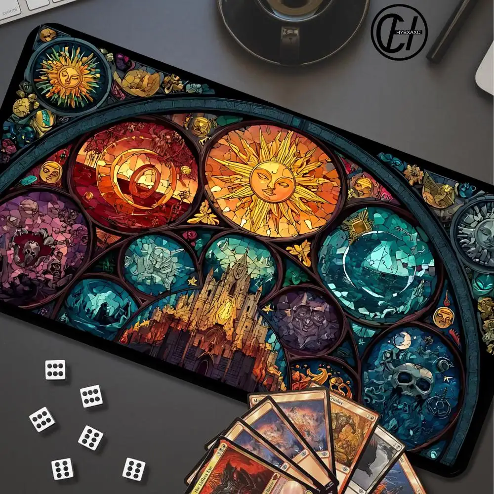 Magic The Gathering Stained Glass Cathedral Sun Playmat, MTG Play Mat with Zones, Stitched Edges, 2mm/3mm Thick
Magic The Gathering Stained Glass Cathedral Sun Playmat, MTG Play Mat with Zones, Stitched Edges, 2mm/3mm Thick
