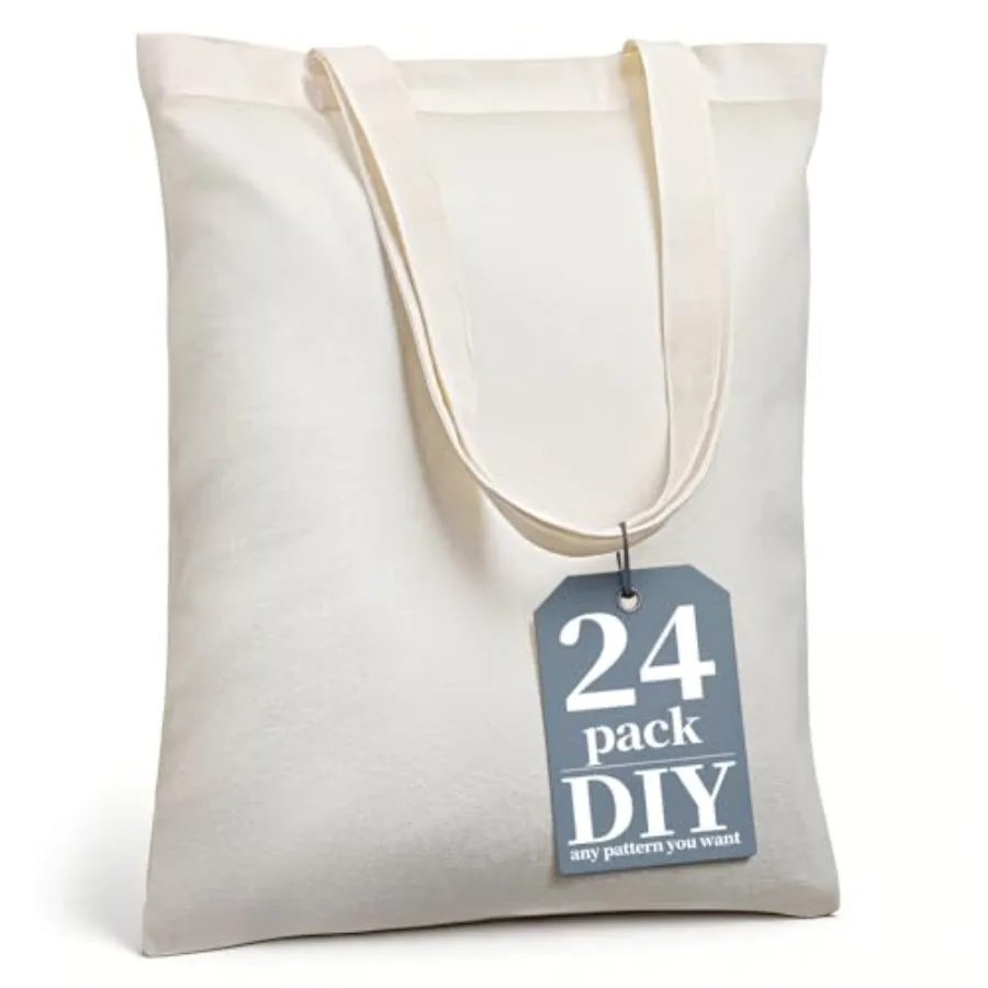 DIY Canvas Tote Bag Plain Lightweight Reusable Grocery Bags, Easy to Carry for Gift, Shopping, Work, 15.7" x 13", Beige
DIY Canvas Tote Bag Plain Lightweight Reusable Grocery Bags, Easy to Carry for Gift, Shopping, Work, 15.7" x 13", Beige