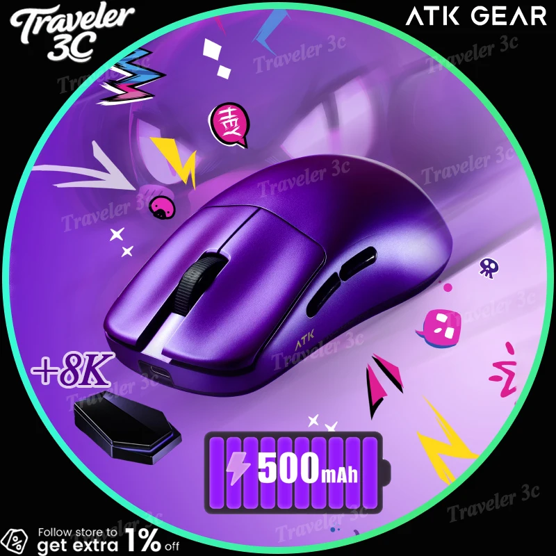 ATK Duckbill Ultra Customized Gaming Mouse ApexShark Firmware ≥20000FPS 8K Polling Rate 46g Lightweight 500mAh PAW3950 Ultra PC
ATK Duckbill Ultra Customized Gaming Mouse ApexShark Firmware ≥20000FPS 8K Polling Rate 46g Lightweight 500mAh PAW3950 Ultra PC