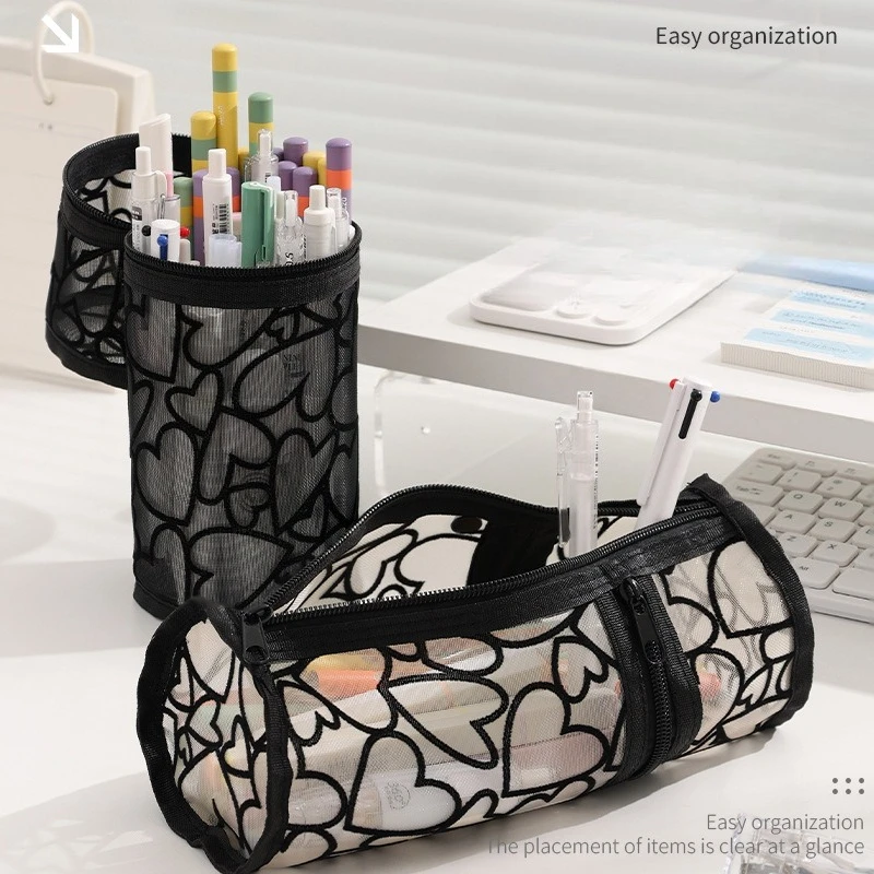 Сетчатый держатель для карандашей-органайзер для девочек, дизайн в форме сердца, цилиндрический повседневный чехол для ручек, ластик, прозрачная сумка-держатель для канцелярских принадлежностей
Сетчатый держатель для карандашей-органайзер для девочек, дизайн в форме сердца, цилиндрический повседневный чехол для ручек, ластик, прозрачная сумка-держатель для канцелярских принадлежностей