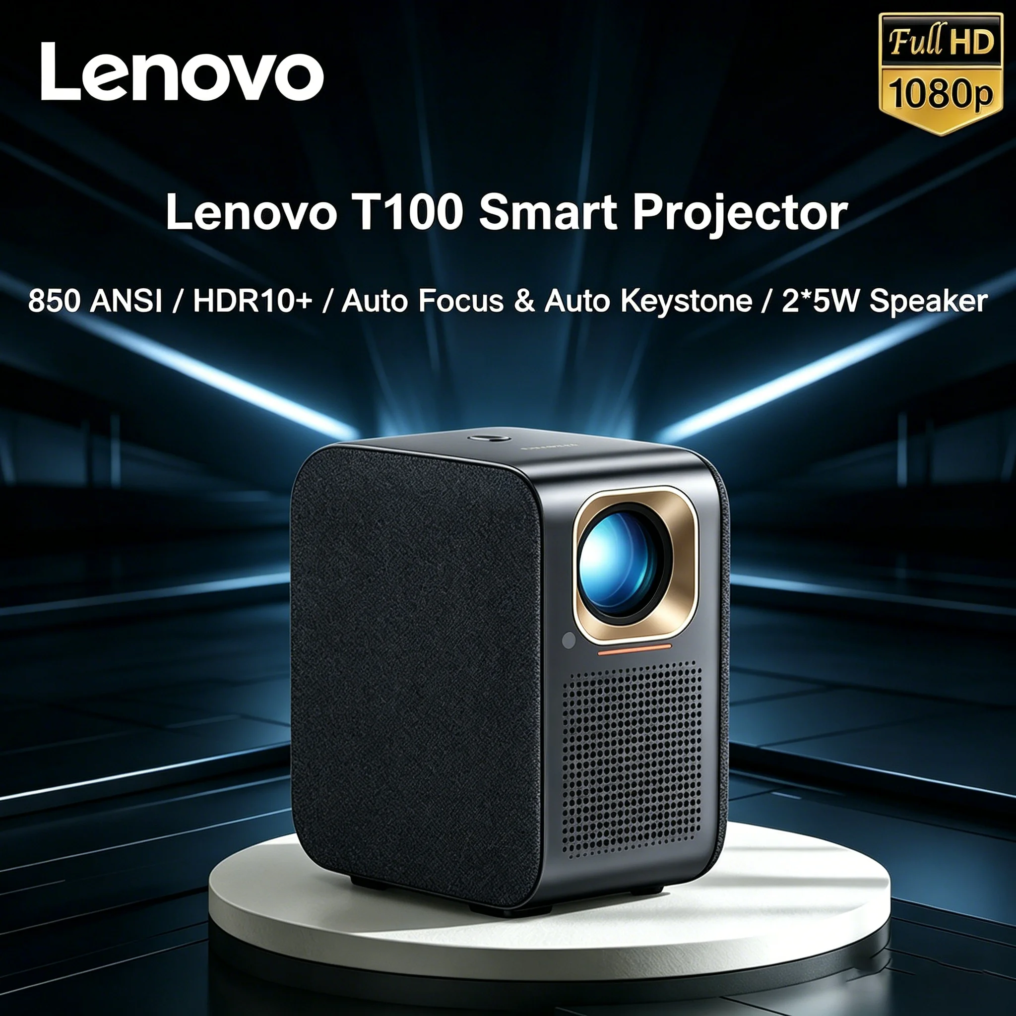 Lenovo T100 Projector 4K Decode Full HD 1080P Android Wifi TV Video for Movies Beam LED Home Theater HDR 850 ANSI Lumens
Lenovo T100 Projector 4K Decode Full HD 1080P Android Wifi TV Video for Movies Beam LED Home Theater HDR 850 ANSI Lumens