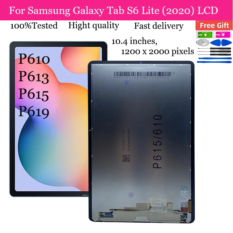10,4 "Новый ЖК-дисплей для Samsung Galaxy Tab S6 Lite SM-P610 P613 P615 P615N P619, сенсорный экран, дигитайзер, стекло в сборе
10,4 "Новый ЖК-дисплей для Samsung Galaxy Tab S6 Lite SM-P610 P613 P615 P615N P619, сенсорный экран, дигитайзер, стекло в сборе