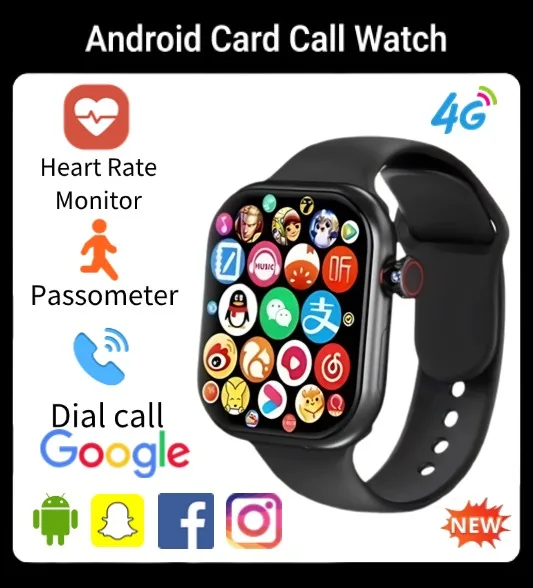 Premium VP19 Smart Watch Android IOS Compatible 4G Full Network Connectivity WiFi Independent SIM Card Rotating Camera