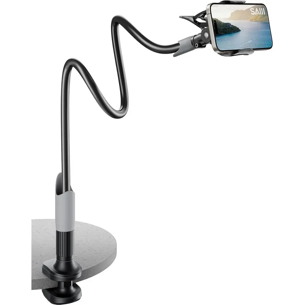 Flexible Long Arm Phone Mount for Desk, Clip Bracket Stand, Cell Phone Holder, Document Camera Switch (Black)
Flexible Long Arm Phone Mount for Desk, Clip Bracket Stand, Cell Phone Holder, Document Camera Switch (Black)