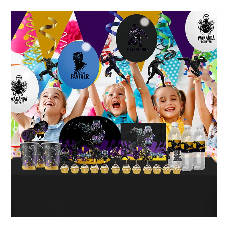 Black Panther Baby Shower Party Decoration Disposable Cup Plates Tablecloth Superhero Party Decoration for Kids Birthday Supply
Black Panther Baby Shower Party Decoration Disposable Cup Plates Tablecloth Superhero Party Decoration for Kids Birthday Supply