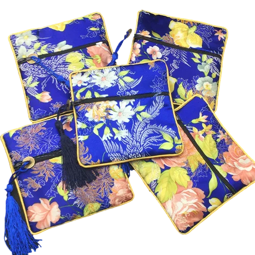 5Pcs Bright Flower Bracelet Necklace Gift Bags Small Zipper Jewelry Pouches Chinese Silk Brocade Coin Purses
5Pcs Bright Flower Bracelet Necklace Gift Bags Small Zipper Jewelry Pouches Chinese Silk Brocade Coin Purses