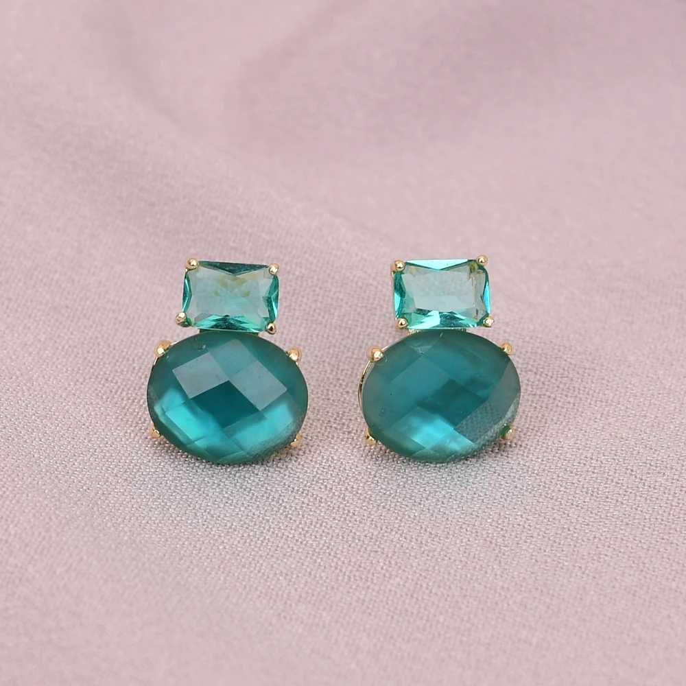 GG Natural Green Quartz Crystal Exquisite Stone Gold Plated Fine Earrings For Women
GG Natural Green Quartz Crystal Exquisite Stone Gold Plated Fine Earrings For Women