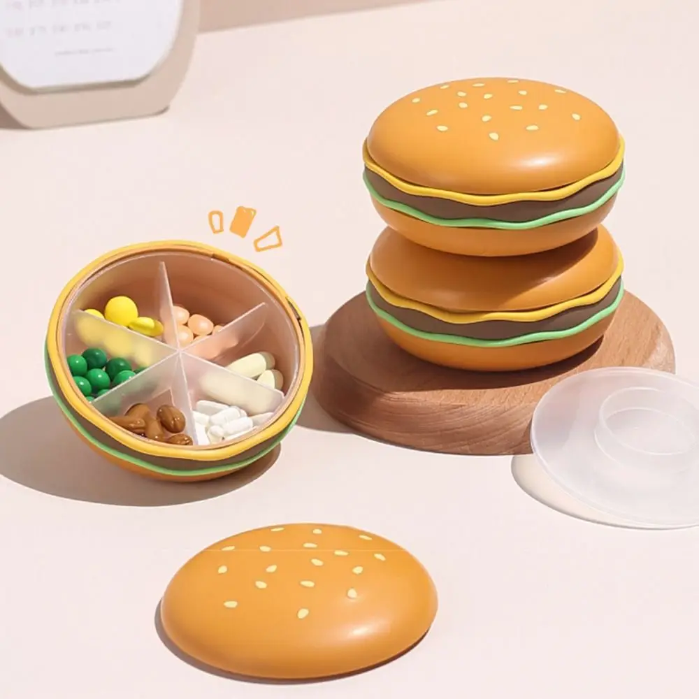 2/3/6 Grid Hamburger Pill Box Sealed with Lid Portable Medicine Dispenser Reusable Large Capacity Mini Hamburger Storage Case
2/3/6 Grid Hamburger Pill Box Sealed with Lid Portable Medicine Dispenser Reusable Large Capacity Mini Hamburger Storage Case