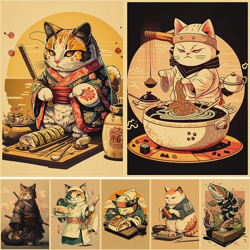 Ukiyo-e Japanese Retro cat Warrior Animal Portrait Posters Prints Canvas Painting Wall Art Picture Living Room Home Decor 4K HD
Ukiyo-e Japanese Retro cat Warrior Animal Portrait Posters Prints Canvas Painting Wall Art Picture Living Room Home Decor 4K HD