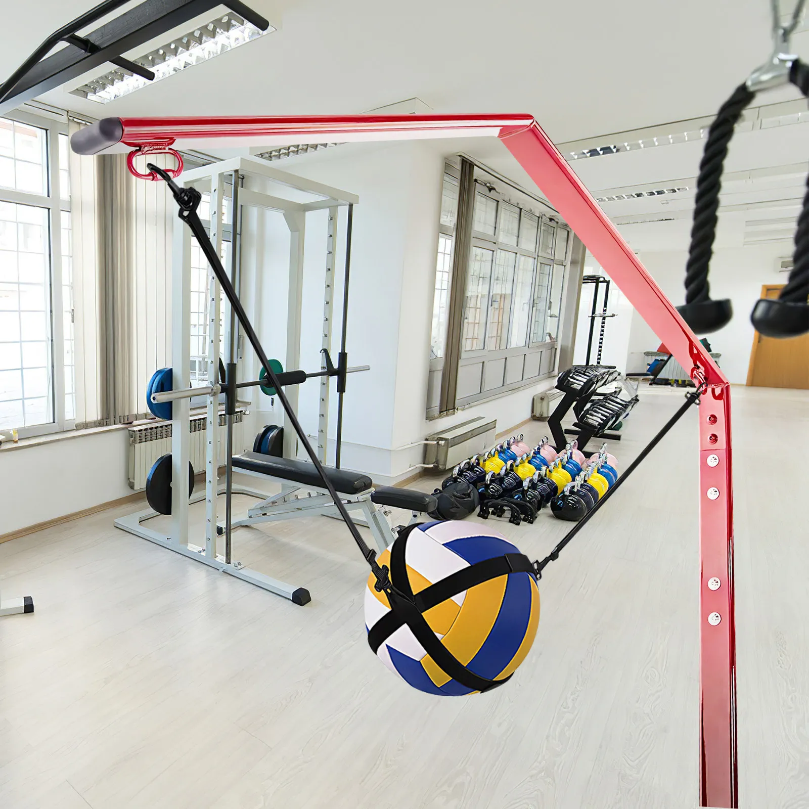 Набор для тренировки волейбольных ударов: регулируемый эластичный шнур для отработки подач, ударов и бросков, портативный, для тренировок в помещении и на улице
Набор для тренировки волейбольных ударов: регулируемый эластичный шнур для отработки подач, ударов и бросков, портативный, для тренировок в помещении и на улице