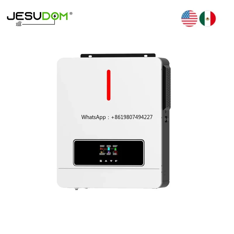 Jesudom 3.6KW 24V on off Grid Inverter 120Vac Hybrid Solar Inverter with MPPT 120A Charging with Solar Panel 60V-500V Input
Jesudom 3.6KW 24V on off Grid Inverter 120Vac Hybrid Solar Inverter with MPPT 120A Charging with Solar Panel 60V-500V Input