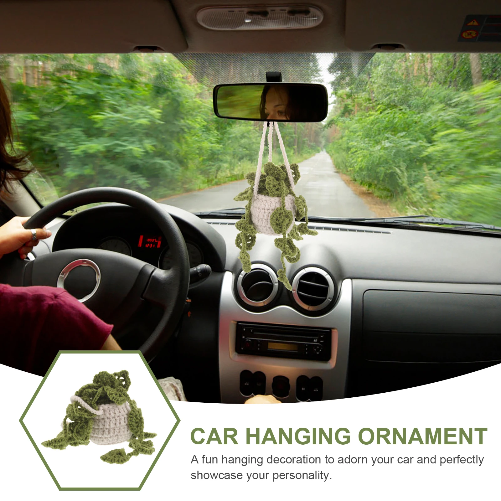 Wool Car Ornaments Hanging Decor Rearview Mirror Pendant Accessories Yarn Interior Green White Crochet Plant Hanger Car
Wool Car Ornaments Hanging Decor Rearview Mirror Pendant Accessories Yarn Interior Green White Crochet Plant Hanger Car