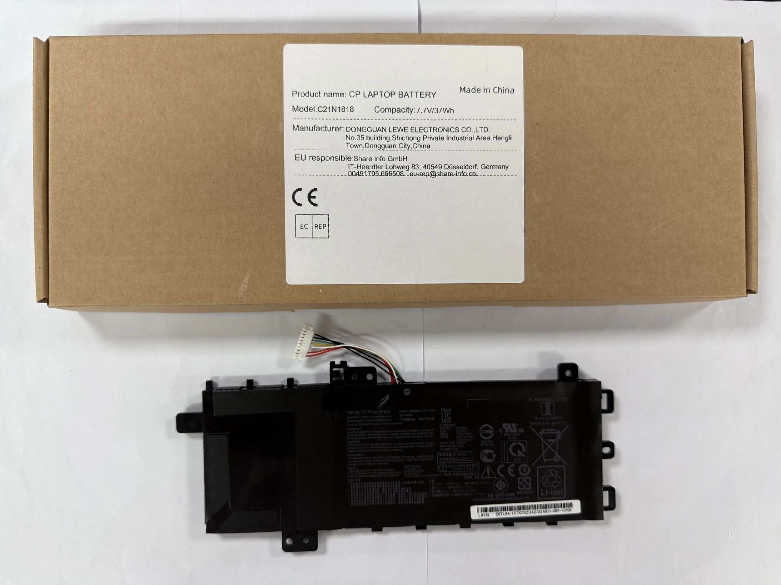 Laptop Battery C21N1818 B21N1818 B21N1818-1 B21N1818-2 B21N1818-3 For VivoBook 17 X712 X712FA X712FB Series 7.6/7.7V/32/37WH
Laptop Battery C21N1818 B21N1818 B21N1818-1 B21N1818-2 B21N1818-3 For VivoBook 17 X712 X712FA X712FB Series 7.6/7.7V/32/37WH