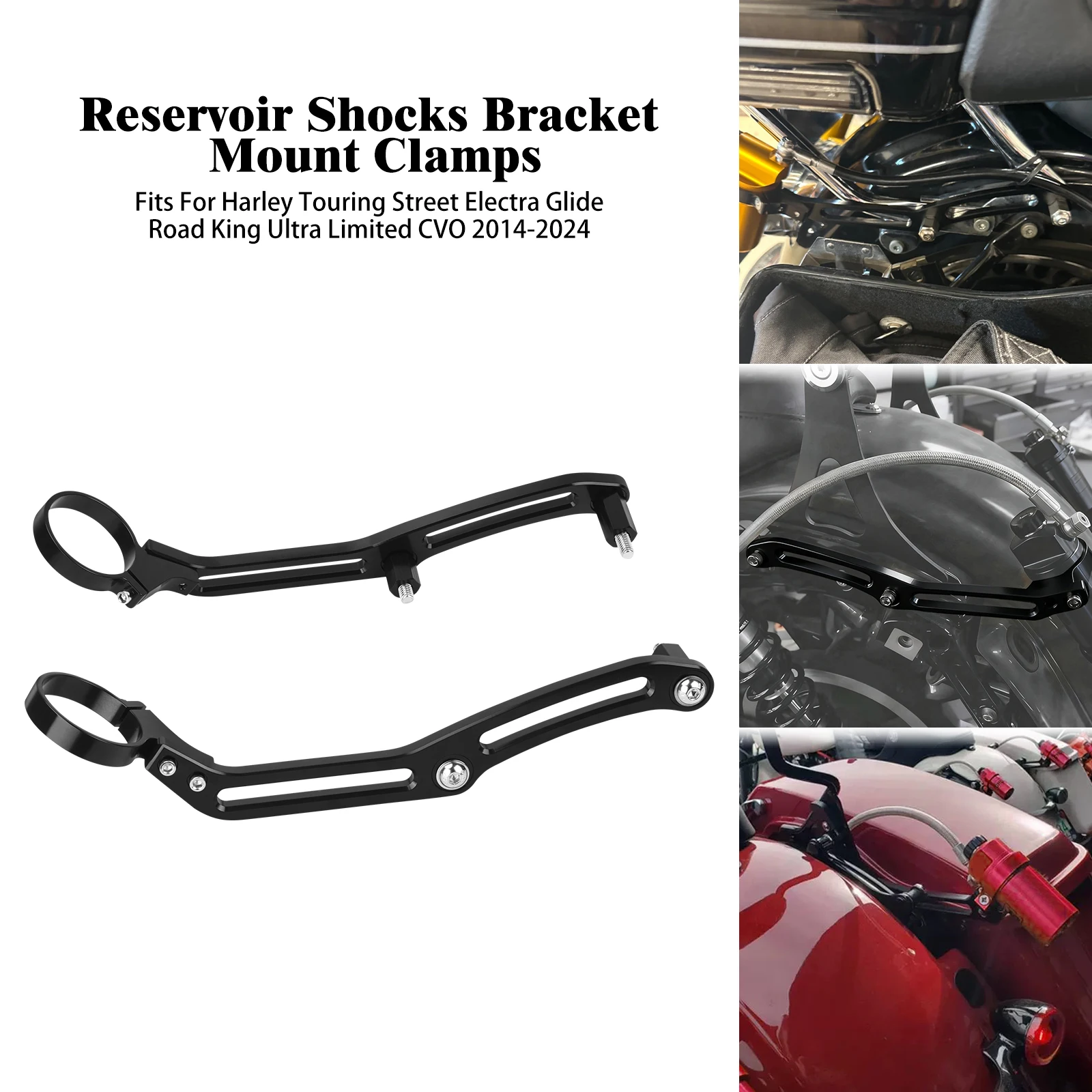 Motorcycle Rear Shock Mount Bracket Black Remote Reservoir Holder For Harley Touring Road King Electra Glide 14-2024 FLHX FLTRX
Motorcycle Rear Shock Mount Bracket Black Remote Reservoir Holder For Harley Touring Road King Electra Glide 14-2024 FLHX FLTRX