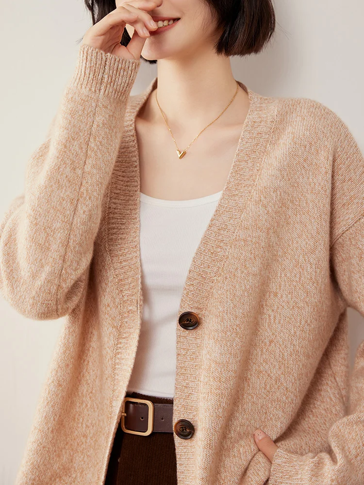 V-Neck Sweater Women's Cardigan 100% Cashmere Knitted Warm Casual Loose Basic Soft Chic Button Casual Loose Autumn Winter Tops
V-Neck Sweater Women's Cardigan 100% Cashmere Knitted Warm Casual Loose Basic Soft Chic Button Casual Loose Autumn Winter Tops