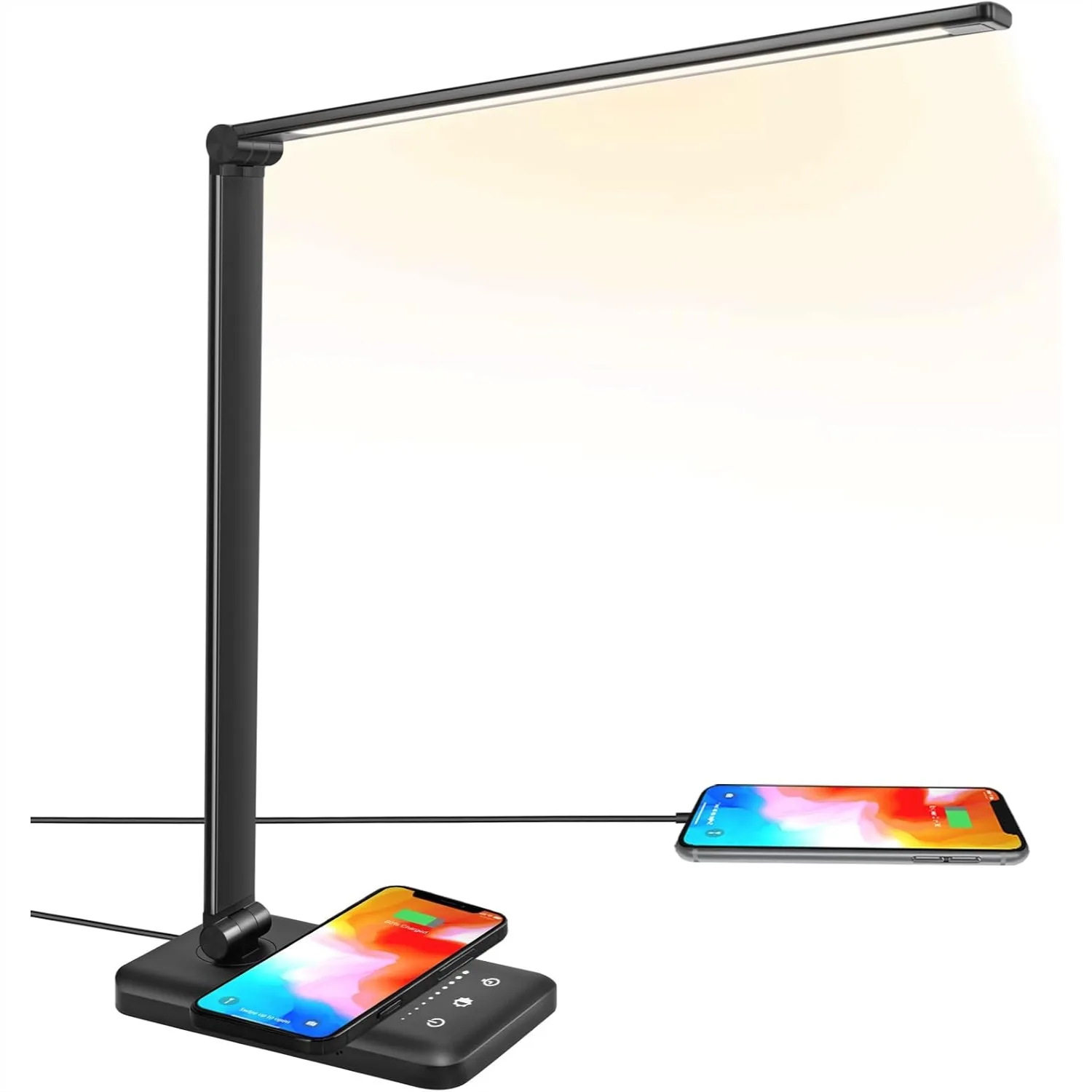LED Desk Lamp with Wireless Charger, 10W Fast Charging, USB Port, 10 Brightness Levels, 5 Color Modes, Touch Control, Auto
LED Desk Lamp with Wireless Charger, 10W Fast Charging, USB Port, 10 Brightness Levels, 5 Color Modes, Touch Control, Auto