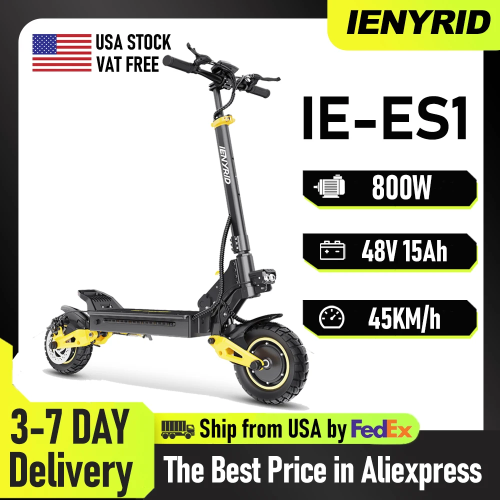 IENYRID IE-ES1 Foldable Electric Scooter 2400W 48V 20.8Ah Adult E-Scooter 10-inch Tires E-Mountain Scooter
IENYRID IE-ES1 Foldable Electric Scooter 2400W 48V 20.8Ah Adult E-Scooter 10-inch Tires E-Mountain Scooter