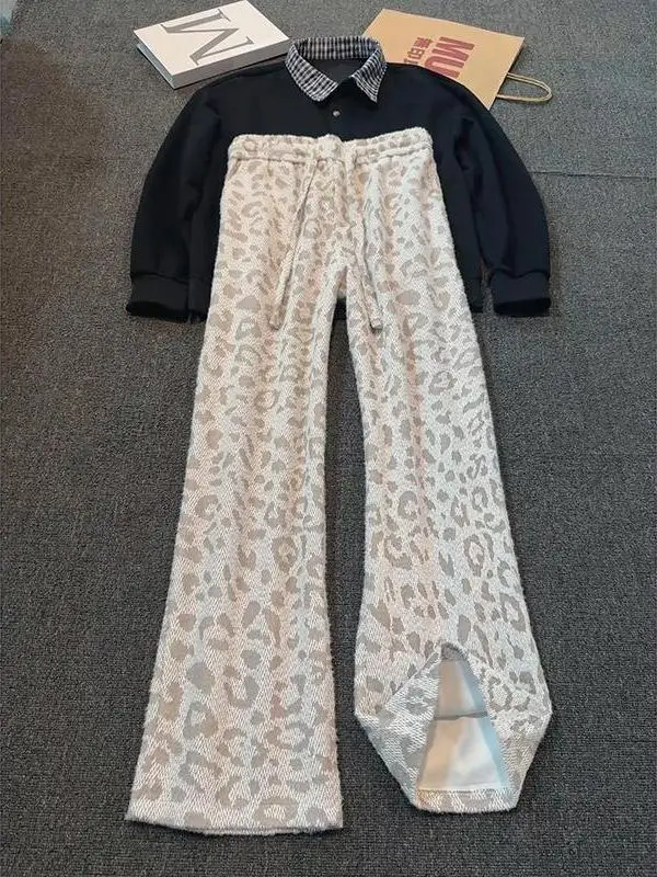 Вязаные спортивные штаны с леопардовым принтом в американском стиле ретро, мужские осенне-зимние свободные драпированные повседневные прямые брюки свободного покроя для отдыха
Вязаные спортивные штаны с леопардовым принтом в американском стиле ретро, мужские осенне-зимние свободные драпированные повседневные прямые брюки свободного покроя для отдыха