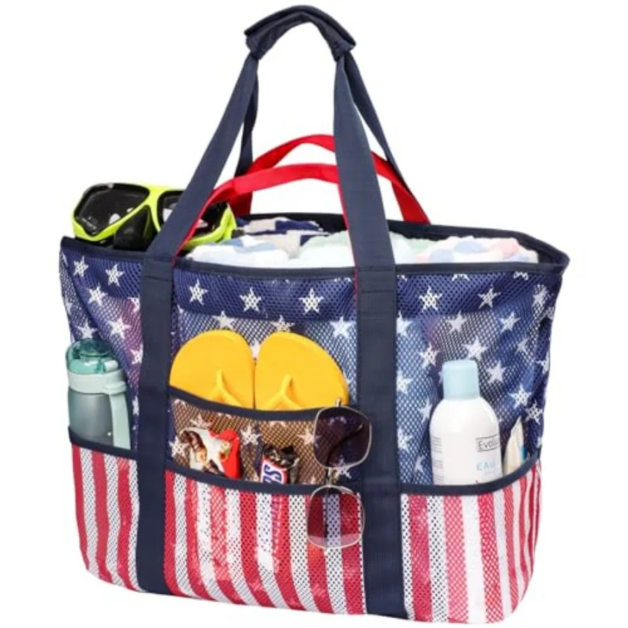 F-color Mesh Beach Bag Family - Large Tote Bag 9 Pockets for Swim Pool Toys Cruise Beach Vacation Essentials
F-color Mesh Beach Bag Family - Large Tote Bag 9 Pockets for Swim Pool Toys Cruise Beach Vacation Essentials
