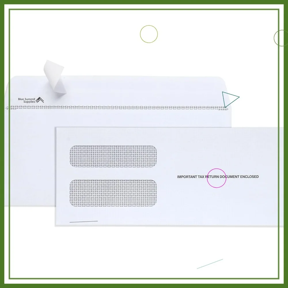 500 1099 NEC Tax Form Envelopes, Fits 3-Part 2025 Forms, Peel & Seal, 3-13/16" x 8-7/8"
500 1099 NEC Tax Form Envelopes, Fits 3-Part 2025 Forms, Peel & Seal, 3-13/16" x 8-7/8"