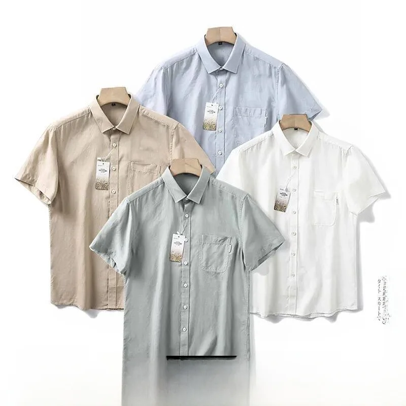 Linen Blend Men's Short Sleeve Shirt Summer 2026 Breathable High Skin-Friendly Pure Color Casual Style Button-Up Collar
Linen Blend Men's Short Sleeve Shirt Summer 2026 Breathable High Skin-Friendly Pure Color Casual Style Button-Up Collar
