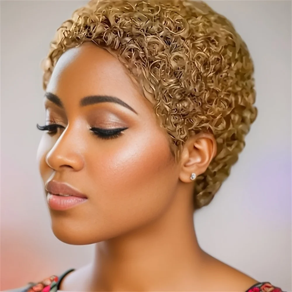 afro curly color machine made natural black color 4Inch 150%Density Basic Style short Pixie Cut human hair Wig mother's day gift
afro curly color machine made natural black color 4Inch 150%Density Basic Style short Pixie Cut human hair Wig mother's day gift