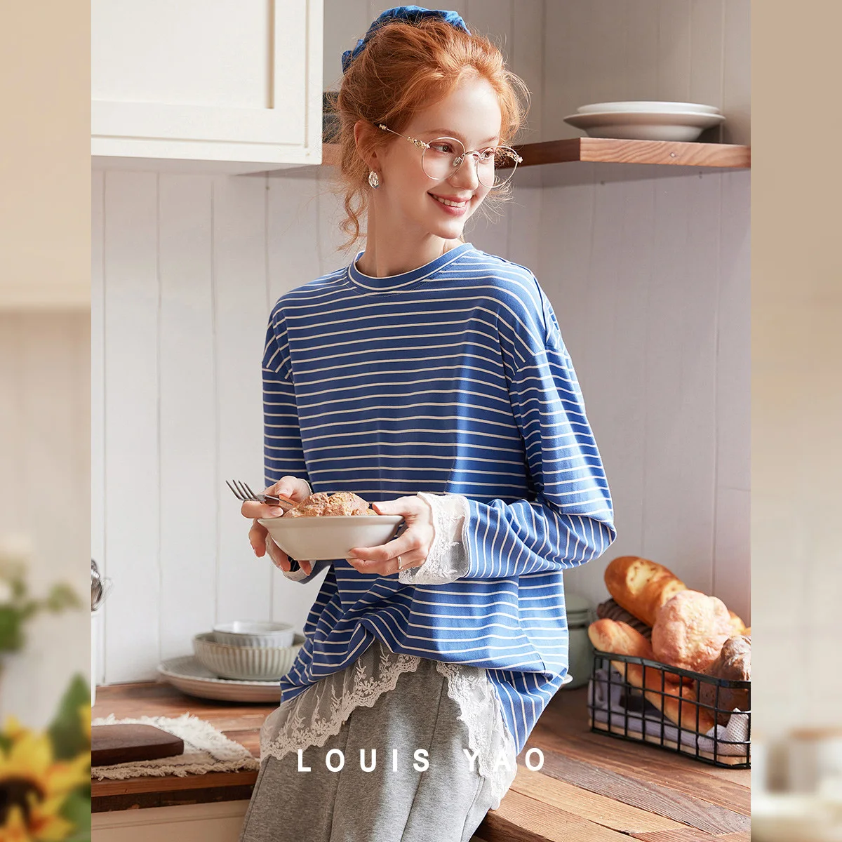LOUIS YAO Contrast Colors Women's T-Shirts 2025 Autumn Striped Lace Long Sleeve Tees Slightly Stretchy Round Neck Casual Tops
LOUIS YAO Contrast Colors Women's T-Shirts 2025 Autumn Striped Lace Long Sleeve Tees Slightly Stretchy Round Neck Casual Tops