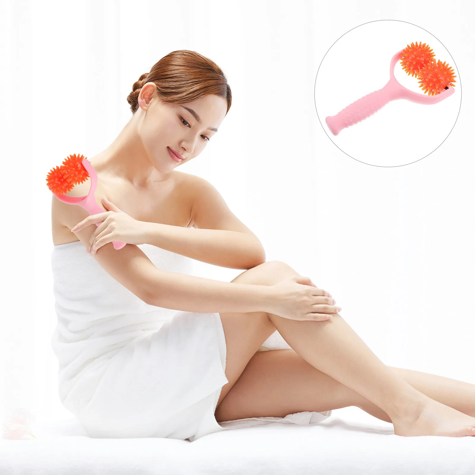 Portable Pink Manual Shoulder Muscle Massager Premium Roller Design Ergonomic Handle Relax Muscle Aches Fatigue Office Use
Portable Pink Manual Shoulder Muscle Massager Premium Roller Design Ergonomic Handle Relax Muscle Aches Fatigue Office Use
