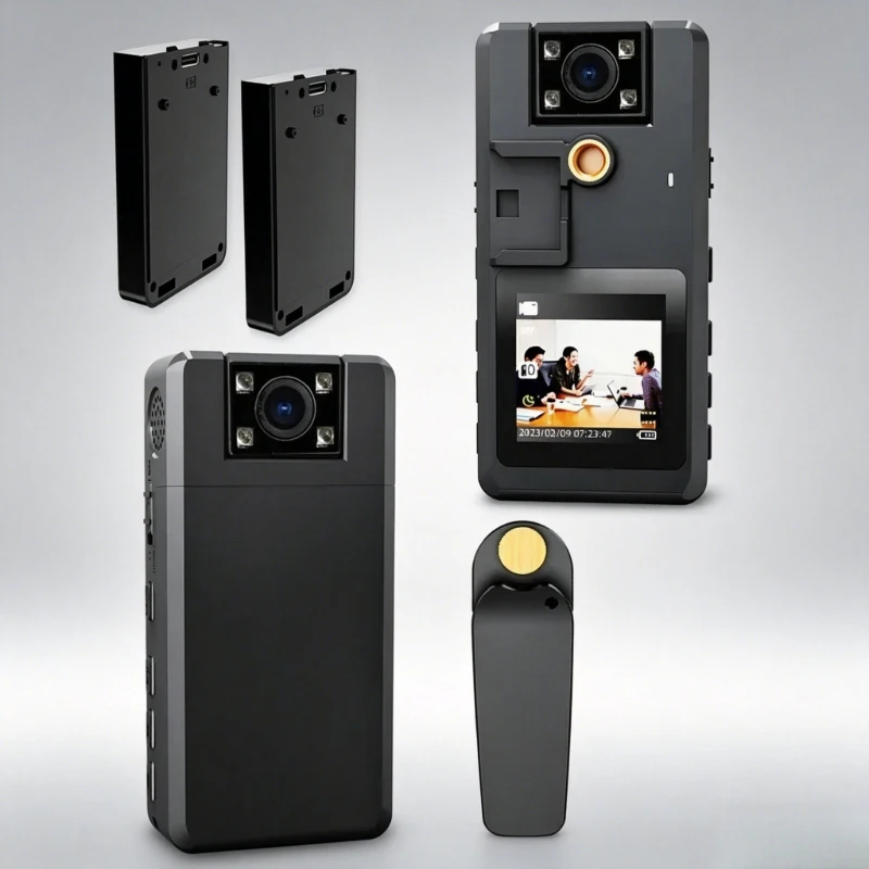 A53 HD Law Enforcement Recorder IR Night Vision Rotating Lens Body Camera with Display Screen
A53 HD Law Enforcement Recorder IR Night Vision Rotating Lens Body Camera with Display Screen
