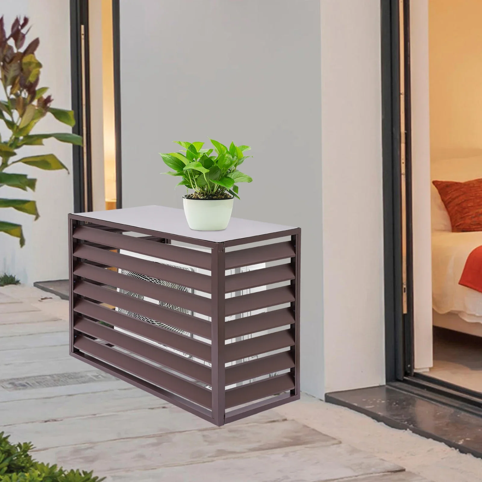 Coffee Colored Outdoor Fence Suitable for 2-3P Air Conditioning, Yard Garbage Bin Decor, Metal Independent Privacy Screen Fence
Coffee Colored Outdoor Fence Suitable for 2-3P Air Conditioning, Yard Garbage Bin Decor, Metal Independent Privacy Screen Fence