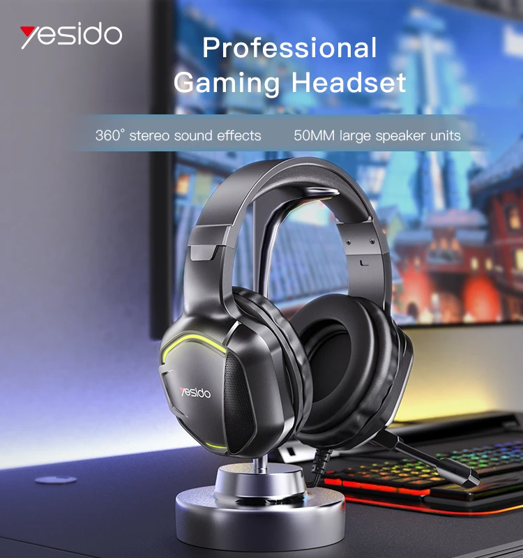 Yesido EK01 Head mounted esports headphones, sports gaming headphones, neck hanging noise cancelling, subwoofer, calling
Yesido EK01 Head mounted esports headphones, sports gaming headphones, neck hanging noise cancelling, subwoofer, calling