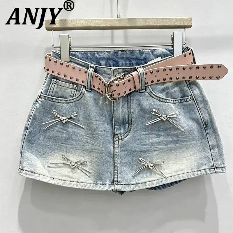 ANJY Summer New Women European Style Fashion Casual Bow Rivet A-Line Denim Short Skirts Washed Distressed Stylish Culotte A24837
ANJY Summer New Women European Style Fashion Casual Bow Rivet A-Line Denim Short Skirts Washed Distressed Stylish Culotte A24837