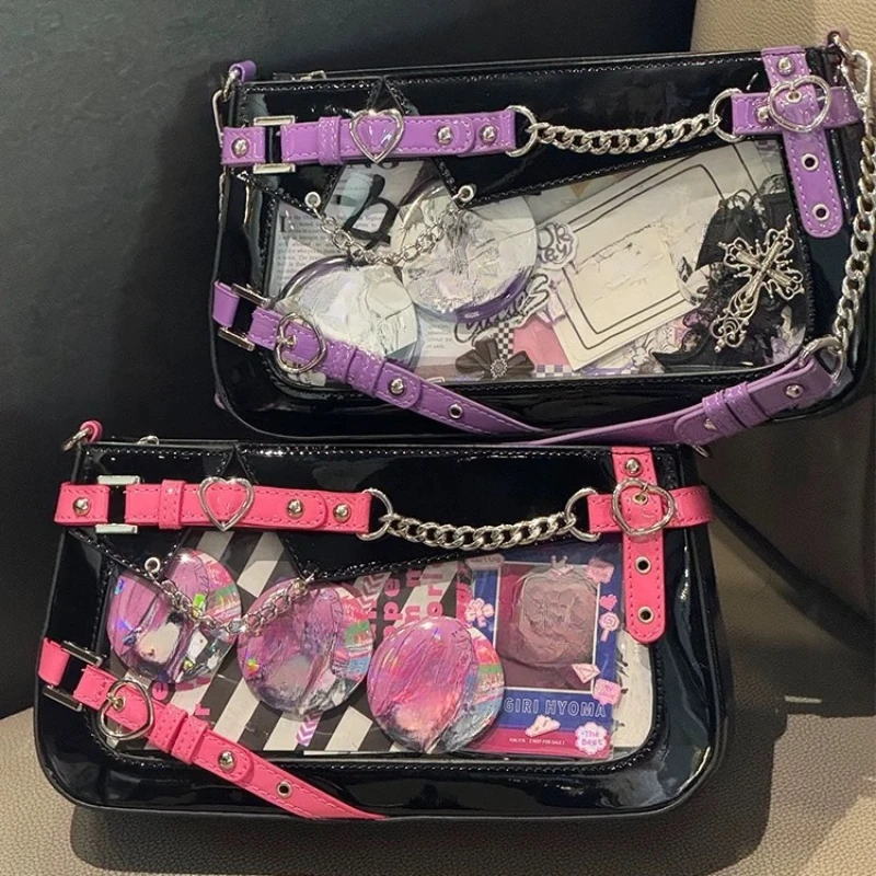 Y2k Aesthetic Transparent Punk Ita Bag All Match Vintage Fashion Crossbody Bags Women Japanese Streetwear Cute Shoulder Handbags
Y2k Aesthetic Transparent Punk Ita Bag All Match Vintage Fashion Crossbody Bags Women Japanese Streetwear Cute Shoulder Handbags