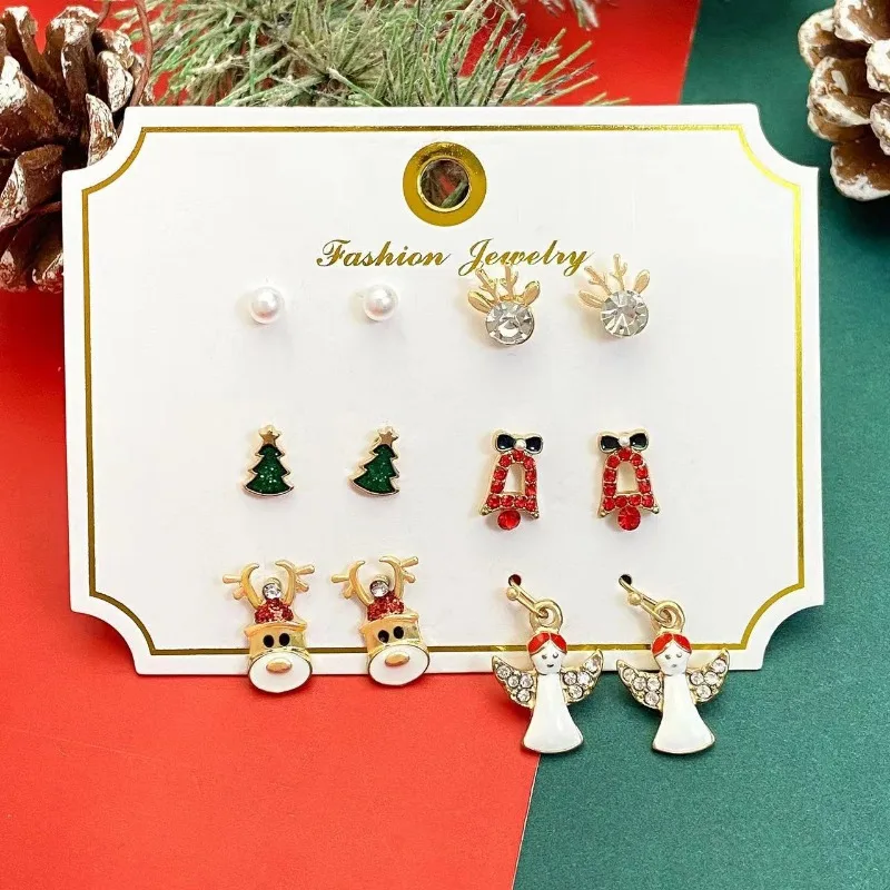 Earring Set for Women Creative Cartoon Elk Snowflake Santa Claus Stud Korean Japanese Pearl Jewelry Women 2024 New Christmas
Earring Set for Women Creative Cartoon Elk Snowflake Santa Claus Stud Korean Japanese Pearl Jewelry Women 2024 New Christmas