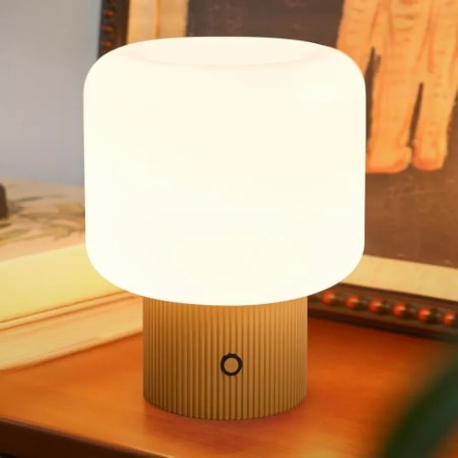 Halo Mushroom Lamp, 5W Cute Cordless Rechargeable Table Lamp with Glass Shade, 3 Color Temps LED Dimmable Ambient Lighting, Sma
Halo Mushroom Lamp, 5W Cute Cordless Rechargeable Table Lamp with Glass Shade, 3 Color Temps LED Dimmable Ambient Lighting, Sma