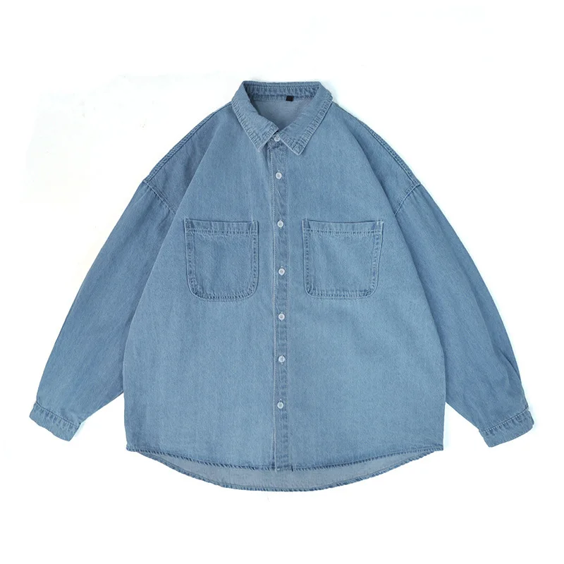 Denim long sleeved shirt men's solid color autumn Korean version trendy simple shirt Hong Kong style loose jacket
Denim long sleeved shirt men's solid color autumn Korean version trendy simple shirt Hong Kong style loose jacket