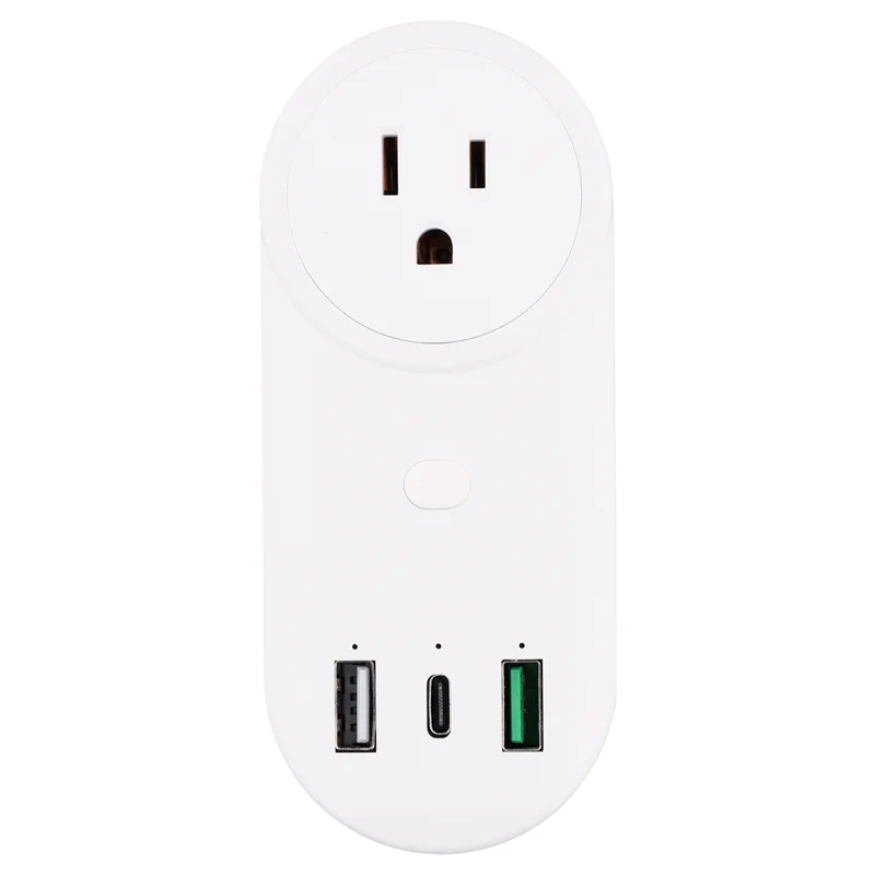 Smart Socket Wifi Plug 16A 2-Hole USB+Type-C Outlets 65W Remote Control Compatible Alexa US Plug-B12B
Smart Socket Wifi Plug 16A 2-Hole USB+Type-C Outlets 65W Remote Control Compatible Alexa US Plug-B12B