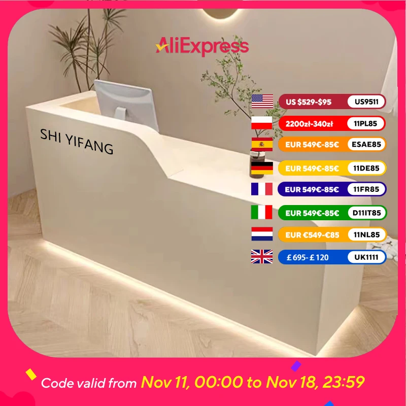 Aesthetics Display Reception Desks Beauty Logo Office Salon Reception Desks Modern Design Indoor Biurko Do Recepcji Furniture
Aesthetics Display Reception Desks Beauty Logo Office Salon Reception Desks Modern Design Indoor Biurko Do Recepcji Furniture