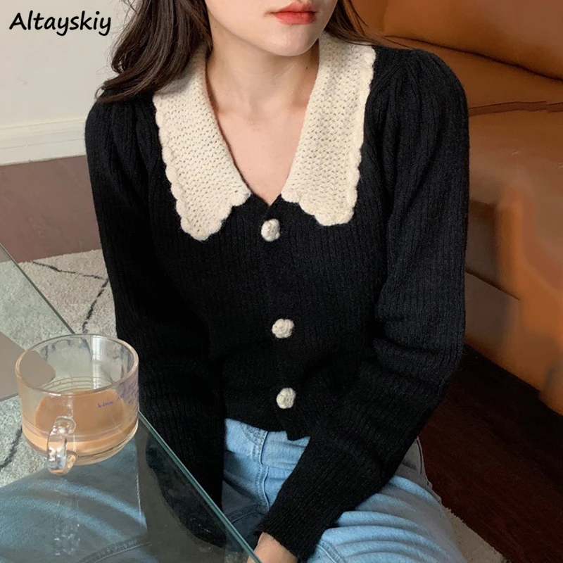 Simple French Retro Cardigans Women Crop Sweaters Panelled Turn-down Collar Fall All-match Soft Knitted Preppy Girls Ins Tender
Simple French Retro Cardigans Women Crop Sweaters Panelled Turn-down Collar Fall All-match Soft Knitted Preppy Girls Ins Tender