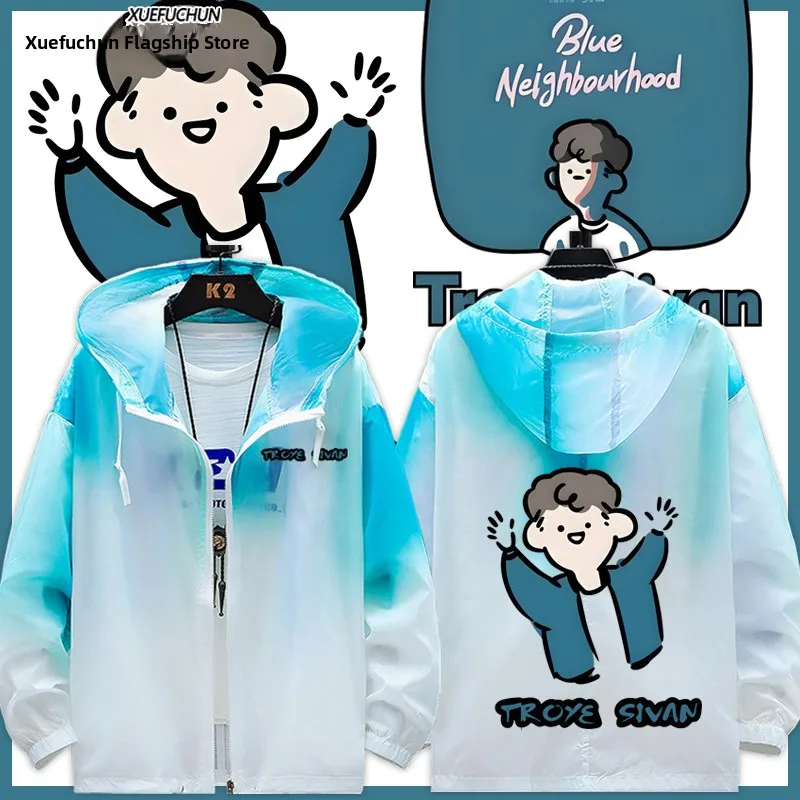 Мужская ультратонкая куртка с мультяшным принтом Troye Sivan, дышащая, солнцезащитная, свободного кроя, на молнии, с длинными рукавами, с капюшоном
Мужская ультратонкая куртка с мультяшным принтом Troye Sivan, дышащая, солнцезащитная, свободного кроя, на молнии, с длинными рукавами, с капюшоном