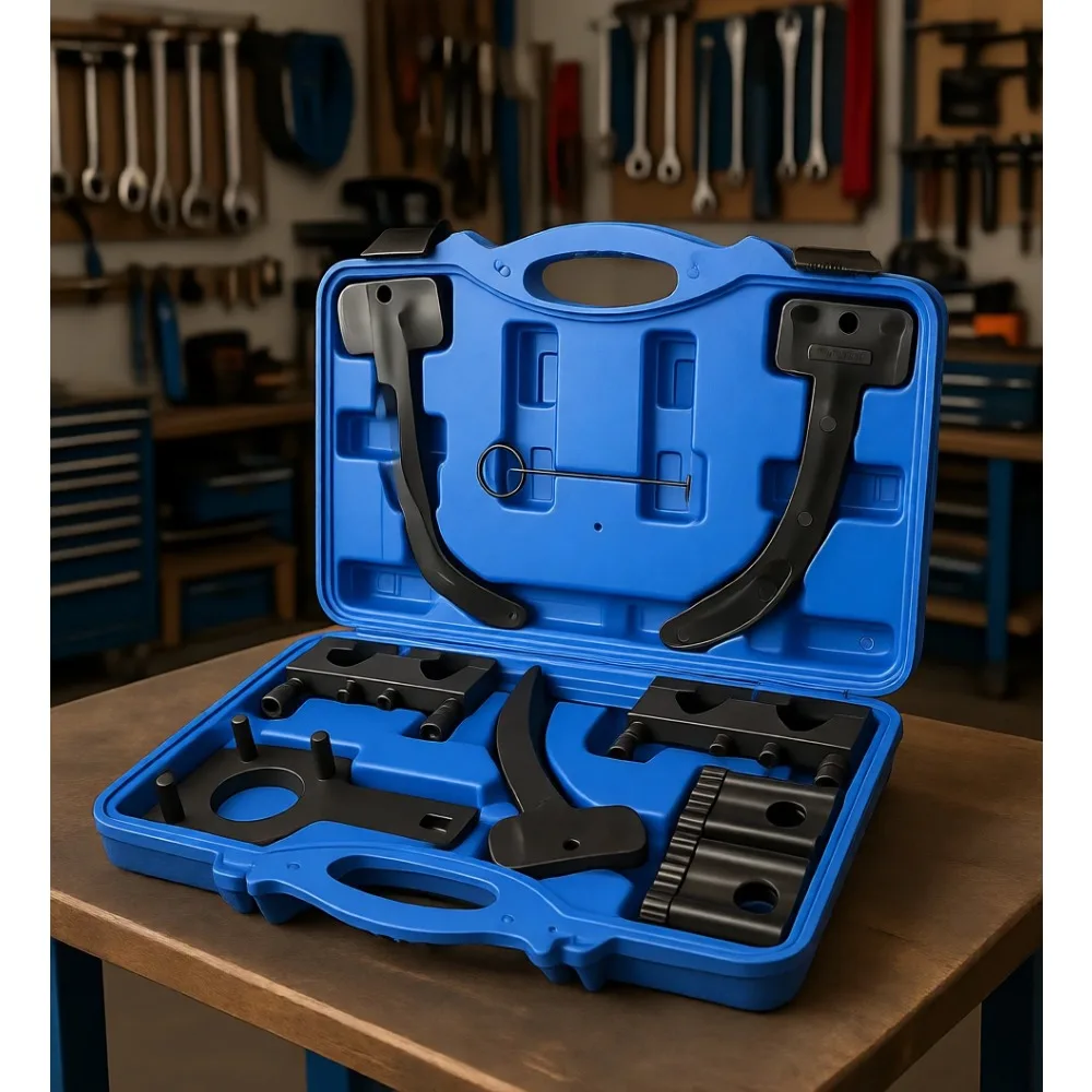 Camshaft Phaser Timing Chain Tool Kit for 3 6L V6 Engine with Camshaft Holder and Crankshaft Pulley Wrench
Camshaft Phaser Timing Chain Tool Kit for 3 6L V6 Engine with Camshaft Holder and Crankshaft Pulley Wrench