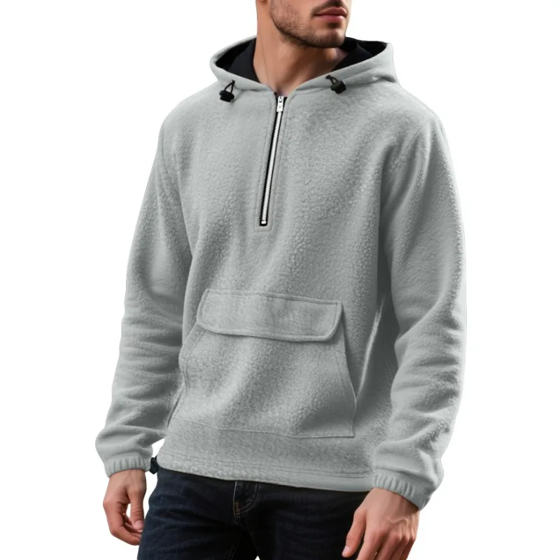 Модная толстовка с накладным карманом на молнии, полуоткрытая утолщенная рубашка, свободная толстовка с капюшоном
Модная толстовка с накладным карманом на молнии, полуоткрытая утолщенная рубашка, свободная толстовка с капюшоном