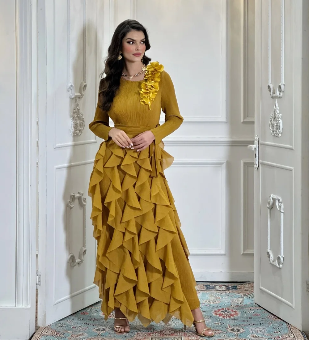 Customized Elegant Chiffon Flower Pleat A-line Scoop Neck Midi Dresses Bespoke Occasion Party Sizes Available
Customized Elegant Chiffon Flower Pleat A-line Scoop Neck Midi Dresses Bespoke Occasion Party Sizes Available