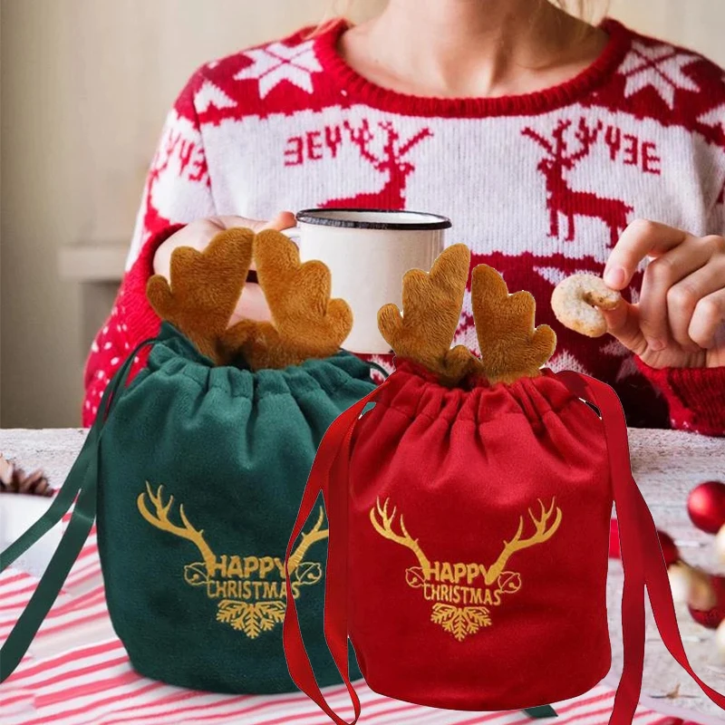 5/10Pcs Christmas Gift Bags Velvet Drawstring Presents Elk Antlers Reindeer Packing Bags for Xmas Party Favor Wrapping Decor
5/10Pcs Christmas Gift Bags Velvet Drawstring Presents Elk Antlers Reindeer Packing Bags for Xmas Party Favor Wrapping Decor