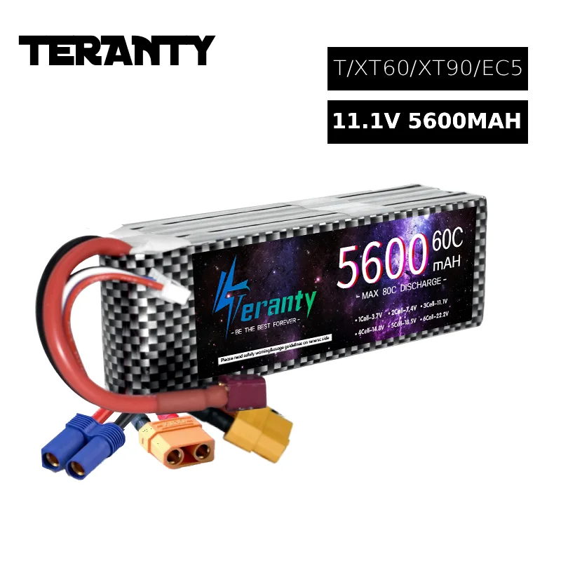 Аккумулятор LiPo TERANTY 11.1V 5600mAh 3S 60C для радиоуправляемых моделей 1/10, 1/8, 1/7 масштаба, электрических радиоуправляемых машин, устройств Axial Lock Crawler, вертолетов
Аккумулятор LiPo TERANTY 11.1V 5600mAh 3S 60C для радиоуправляемых моделей 1/10, 1/8, 1/7 масштаба, электрических радиоуправляемых машин, устройств Axial Lock Crawler, вертолетов