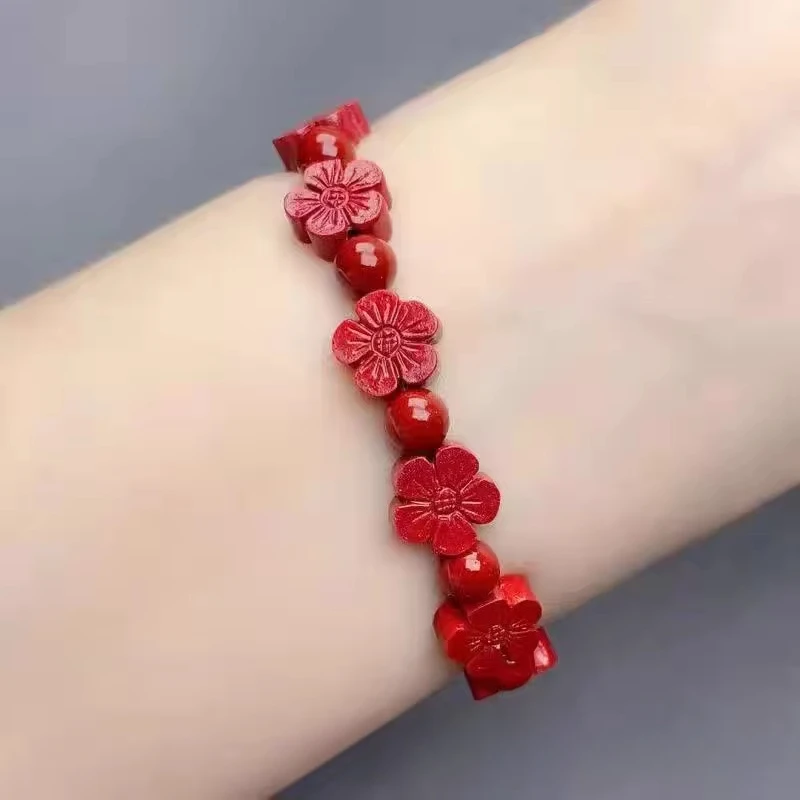 Pure Natural Cinnabar Bracelet Handcarved Buddhist jewelry Bracelet Heart-shaped flower Bracelet for Men Luxury Cinnabar Beads
Pure Natural Cinnabar Bracelet Handcarved Buddhist jewelry Bracelet Heart-shaped flower Bracelet for Men Luxury Cinnabar Beads